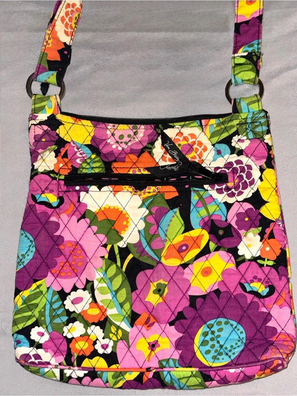 Vera Bradley Purple Floral Quilted Crossbody - Multicolor